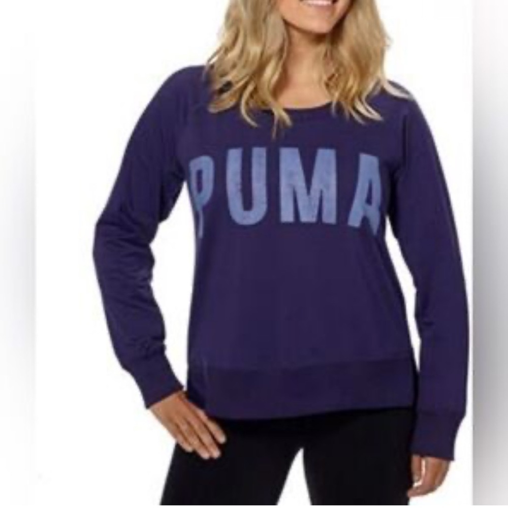 Puma Women’s Logo Sweatshirt – Purple | Size Small